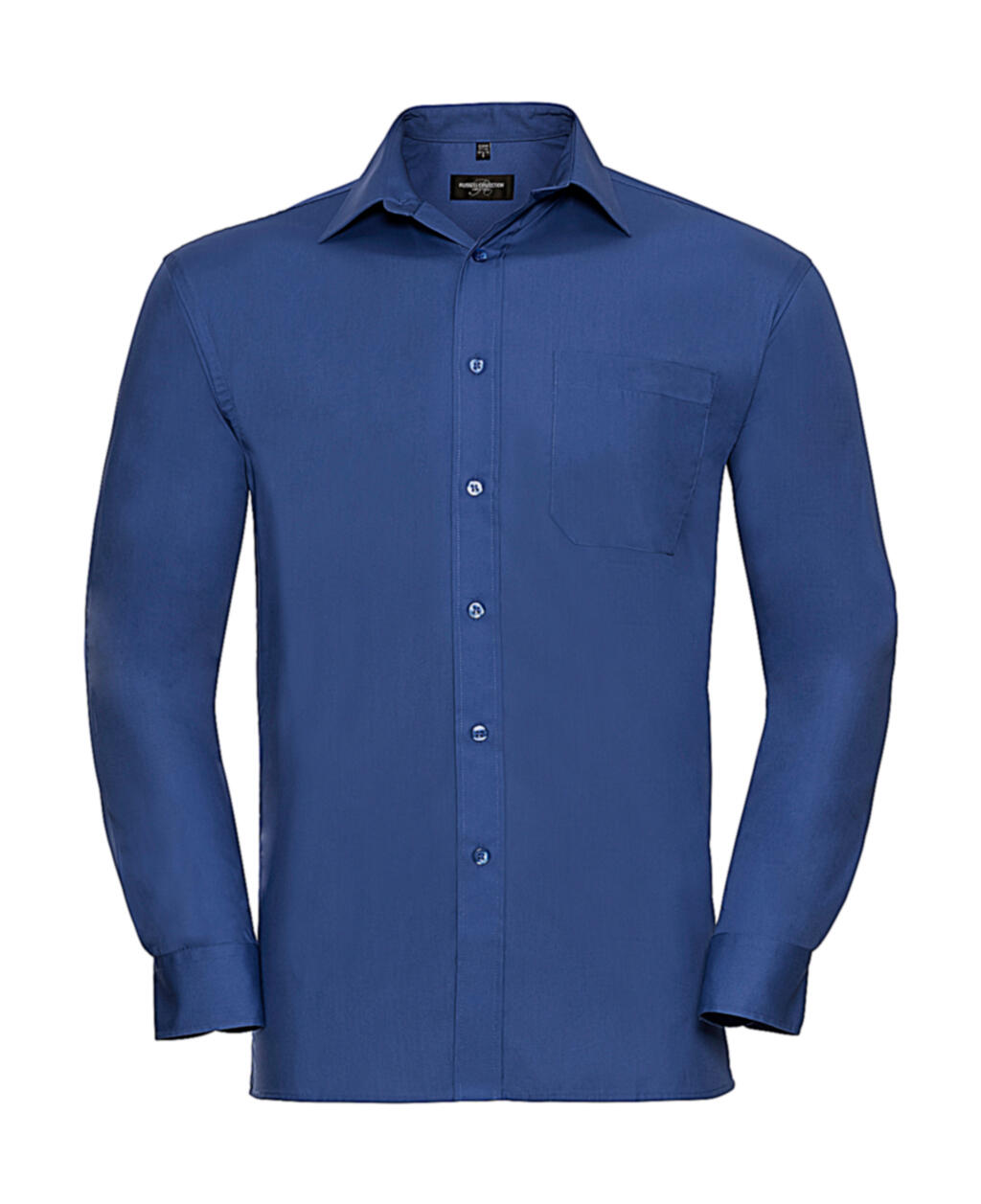 Men's Long Sleeve Classic Pure Cotton Poplin Shirt - Aztec Blue