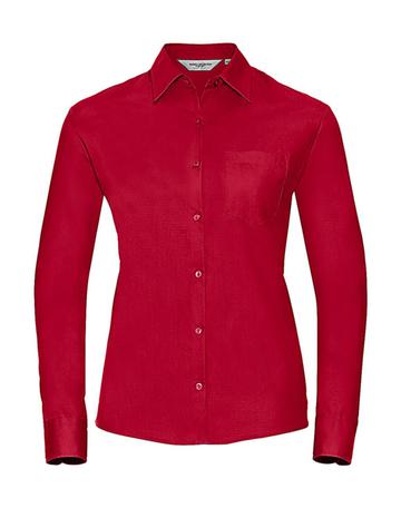 Camicia popeline puro cotone maniche lunghe - CR - Classic Red