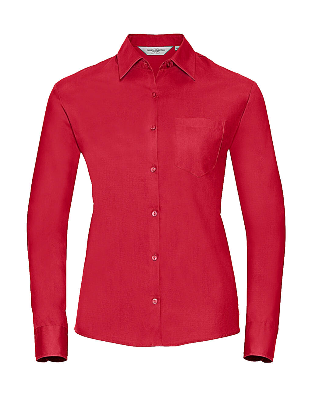 Ladies' Long Sleeve Classic Pure Cotton Poplin Shirt - CR - Classic Red