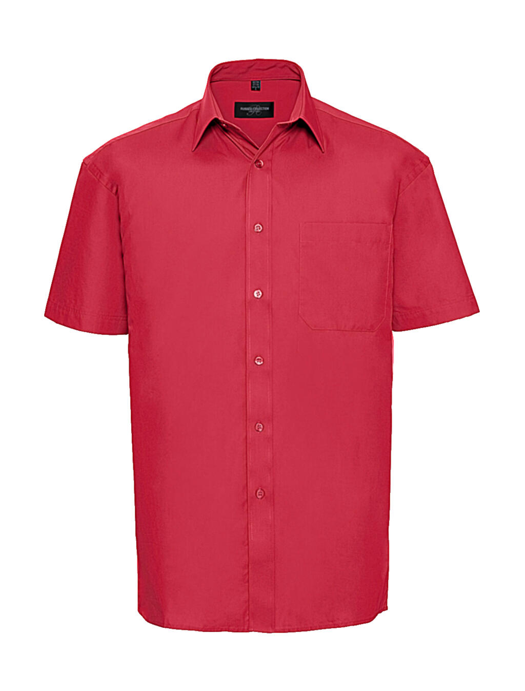Camicia Popeline puro cotone maniche corte - CR - Classic Red