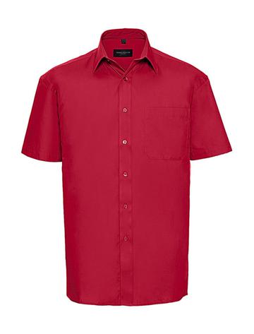 Camicia Popeline puro cotone maniche corte - CR - Classic Red