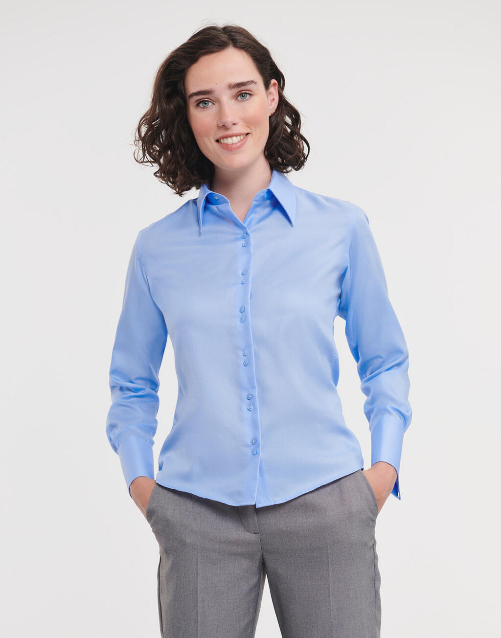 Ladies' Long Sleeve Tailored Ultimate Non-Iron Shirt - BZ - Bright Sky