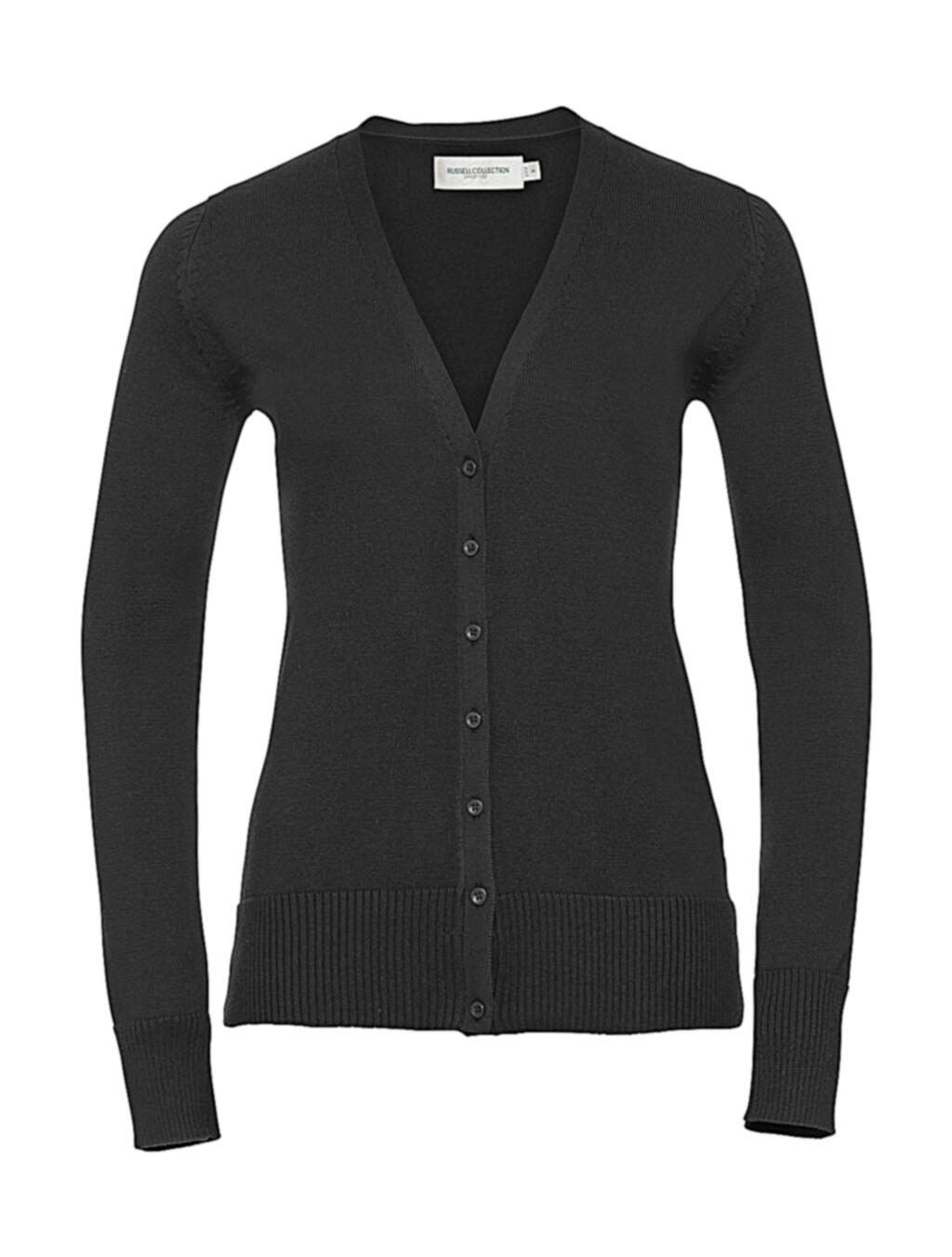 Ladies´ V-Neck Knitted Cardigan - CM - Charcoal Marl