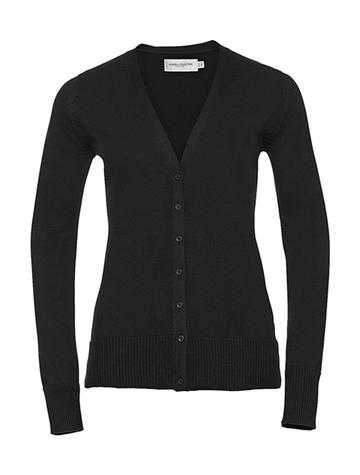 Ladies' V-Neck Knitted Cardigan - CM - Charcoal Marl