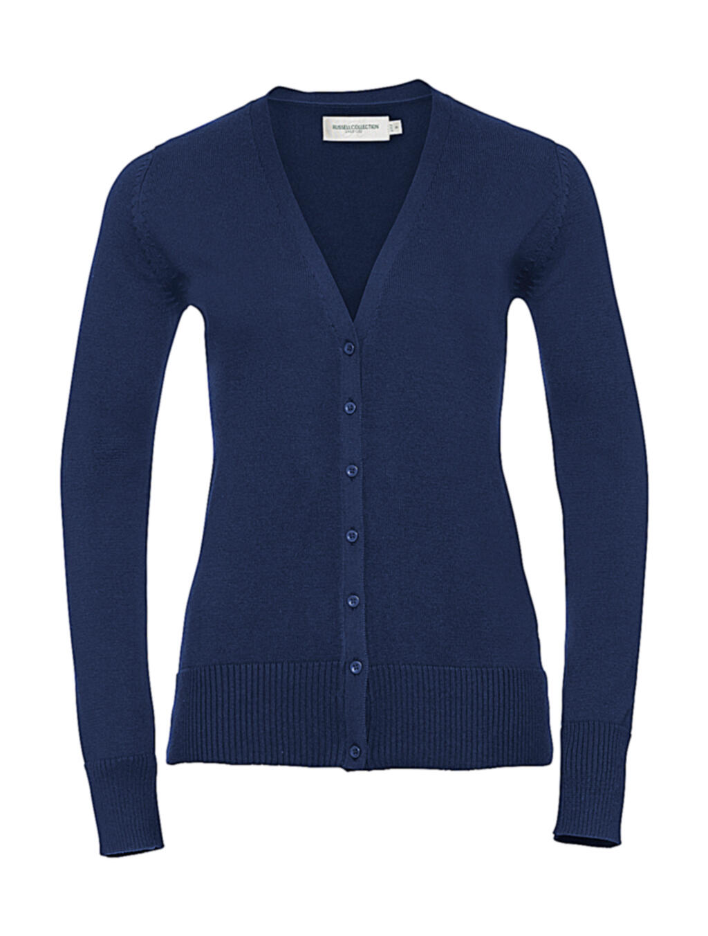 Ladies´ V-Neck Knitted Cardigan - D2 - Denim Marl