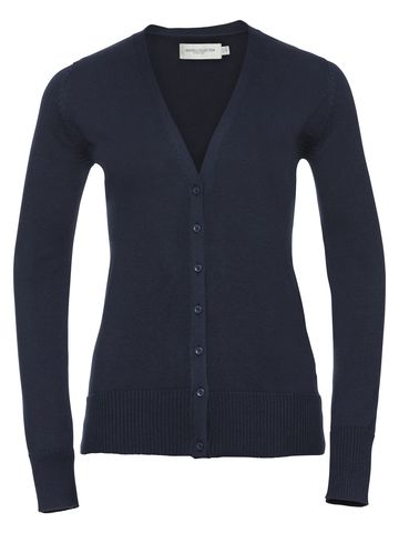 Ladies' V-Neck Knitted Cardigan - FN - French Navy