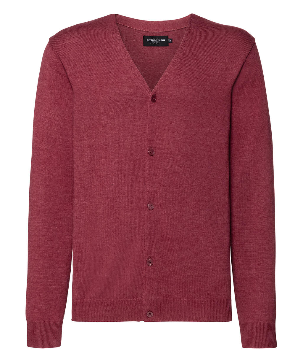 Cardigan uomo scollo a V - Cranberry Marl