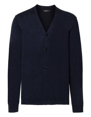 Men's V-Neck Knitted Cardigan - FN - French Navy