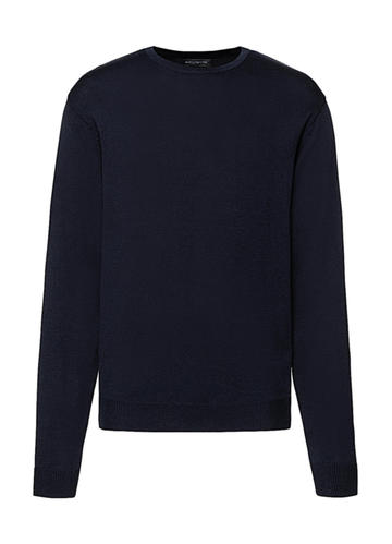 Men's Crew Neck Knitted Pullover - FN - French Navy