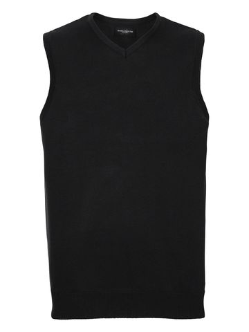 Adults' V-Neck Sleeveless Knitted Pullover - 36 - Black