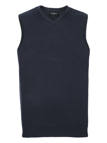 Adults' V-Neck Sleeveless Knitted Pullover - FN - French Navy