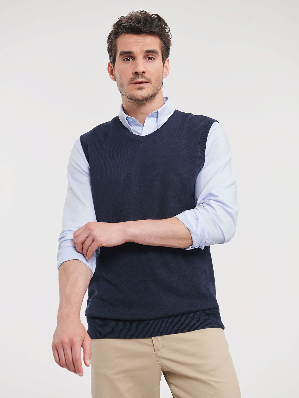 Men's V-Neck Sleeveless Knitted Pullover