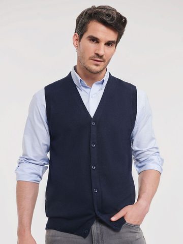 Men's V-Neck Sleeveless Knitted Cardigan