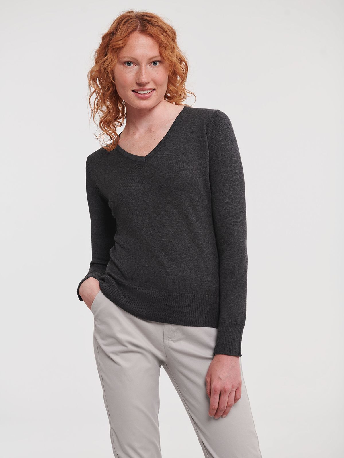 Ladies´ V-Neck Knitted Pullover