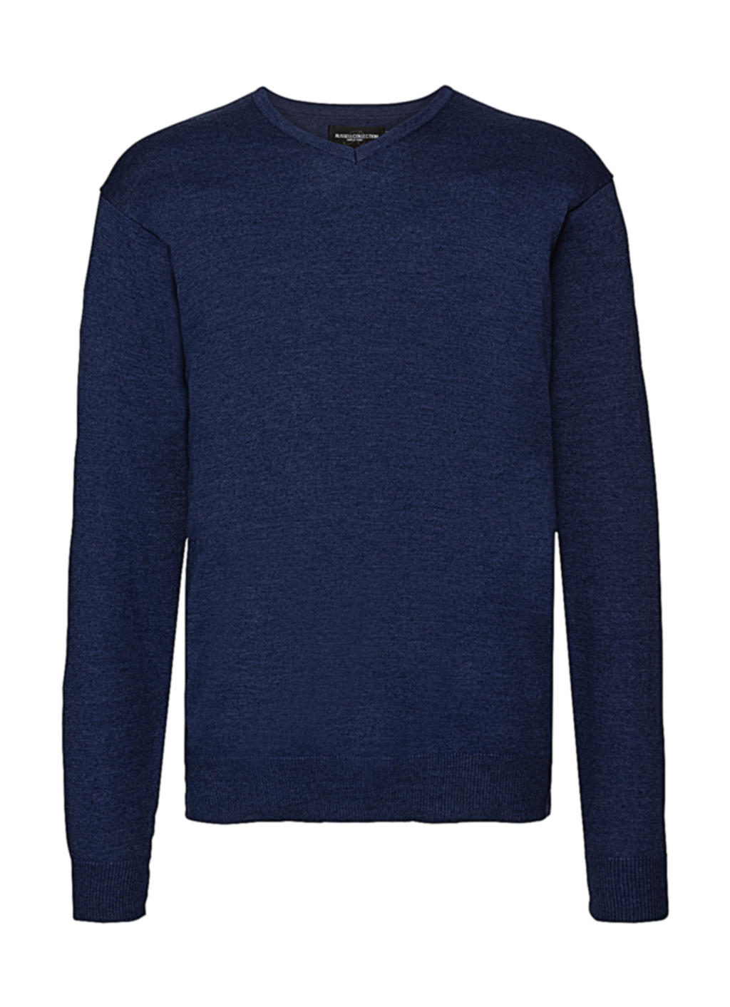 Men´s V-Neck Knitted Pullover - Denim Marl