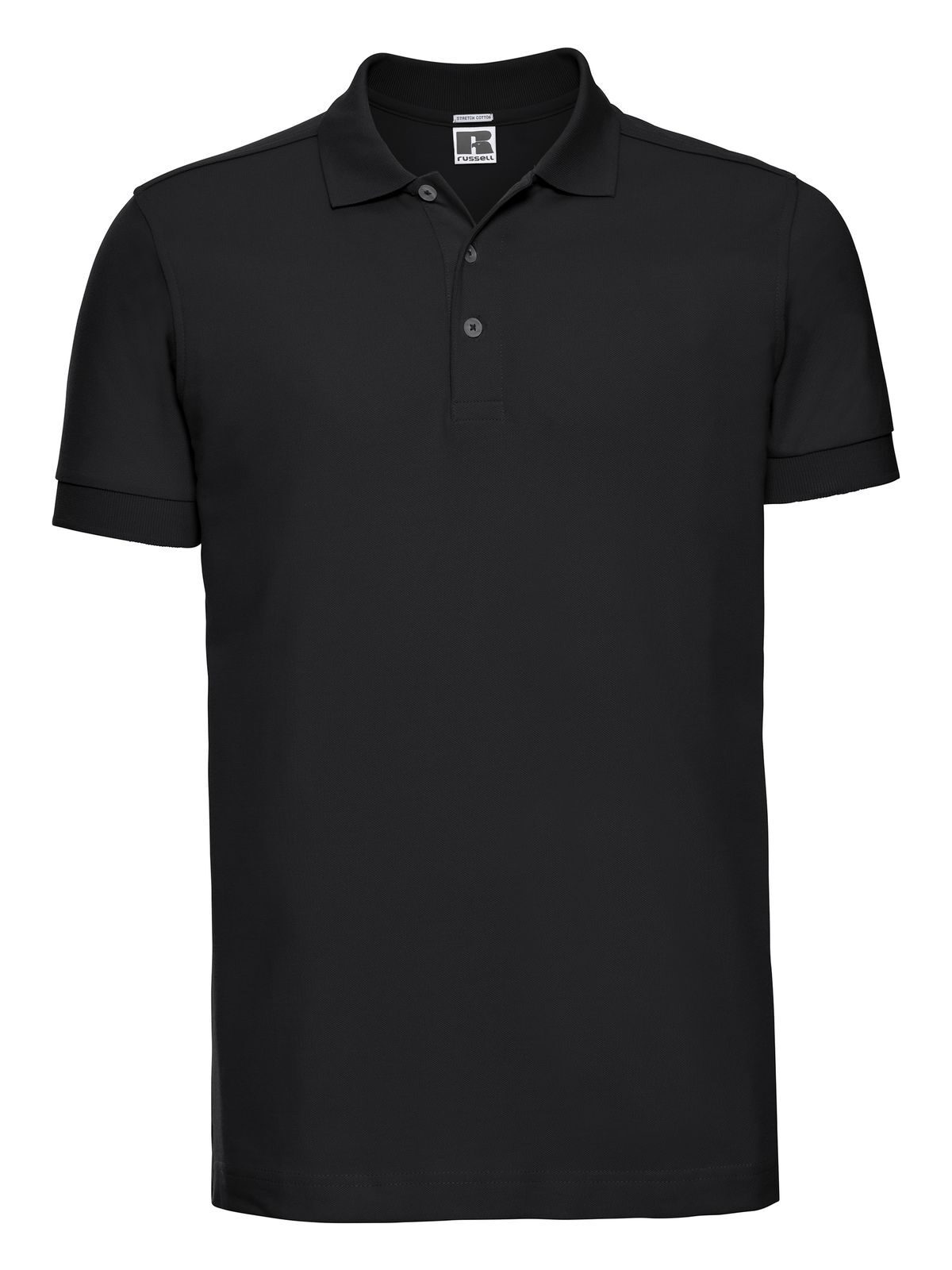 Men's Fitted Stretch Polo - 36 - Black