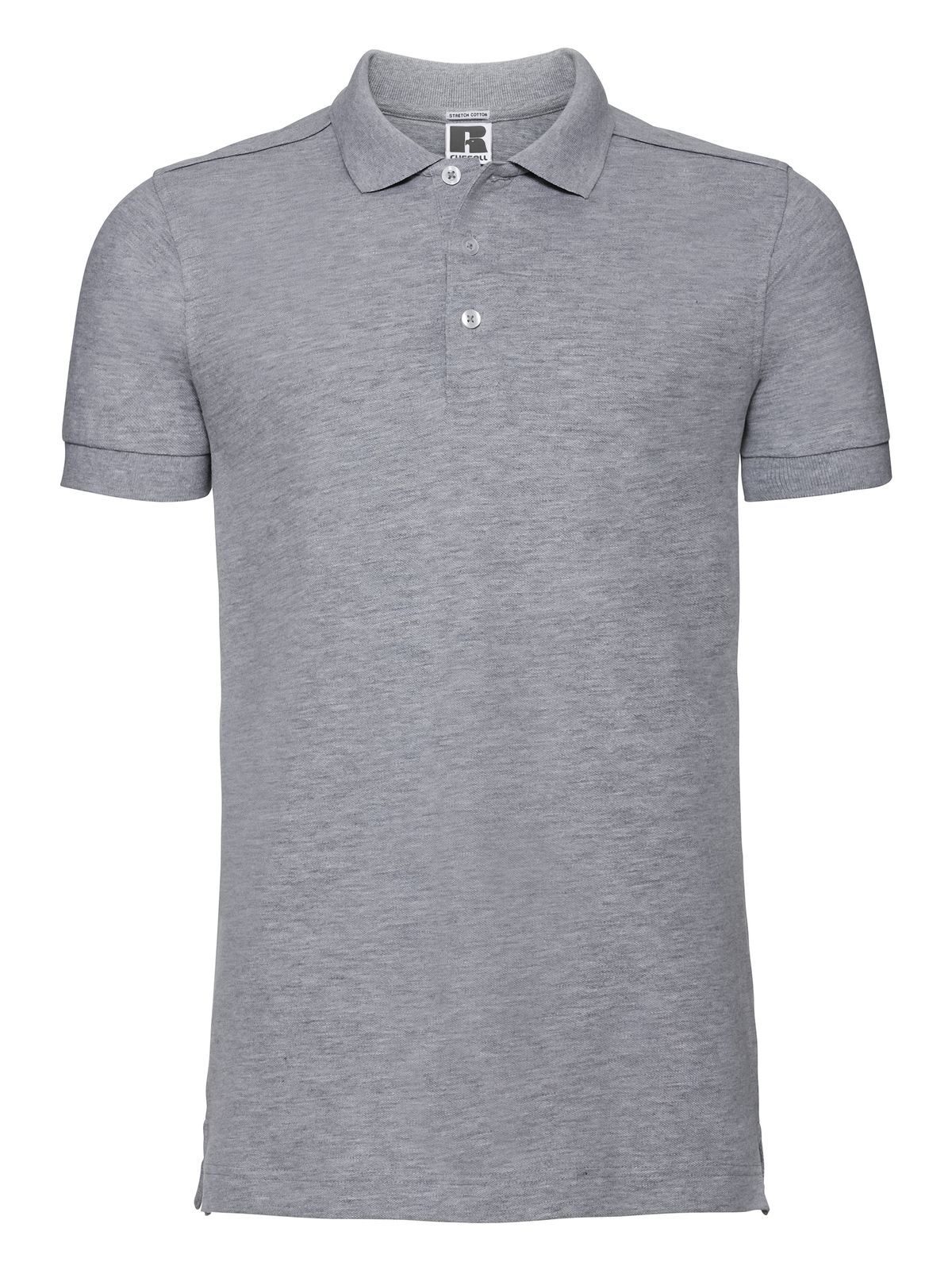 Men's Fitted Stretch Polo - LX - Light Oxford