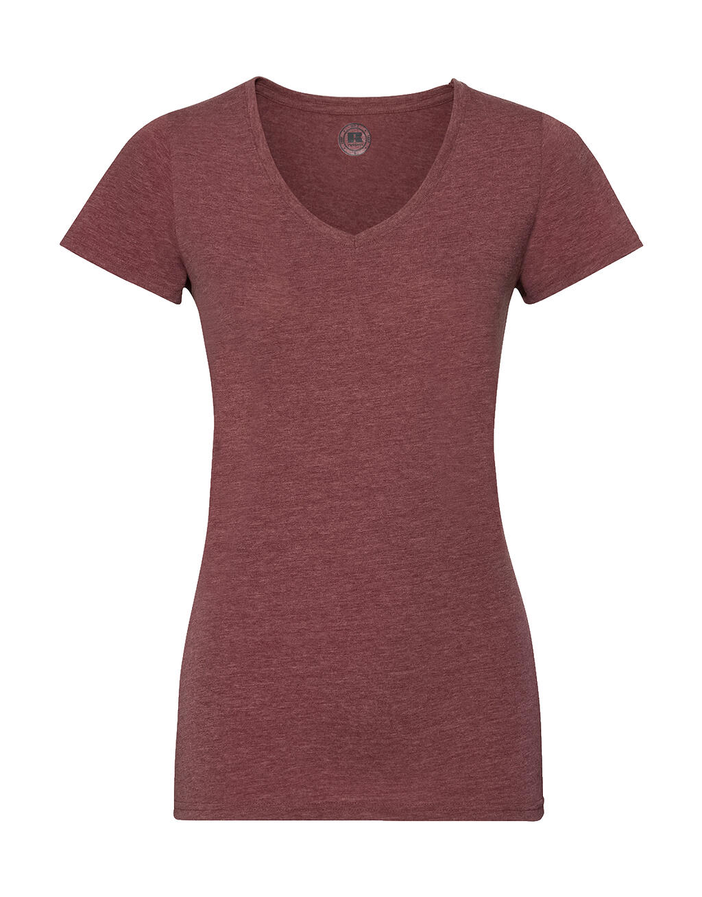 T-shirt donna HD scollo a V - Maroon Marl