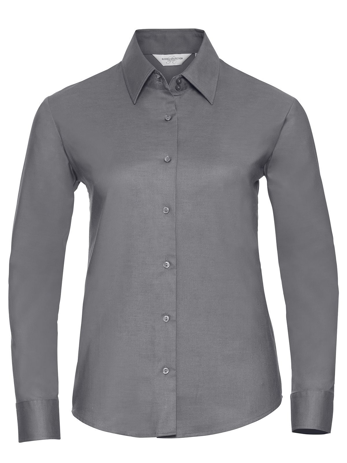Ladies' Long Sleeve Tailored Oxford Shirt - SI - Silver