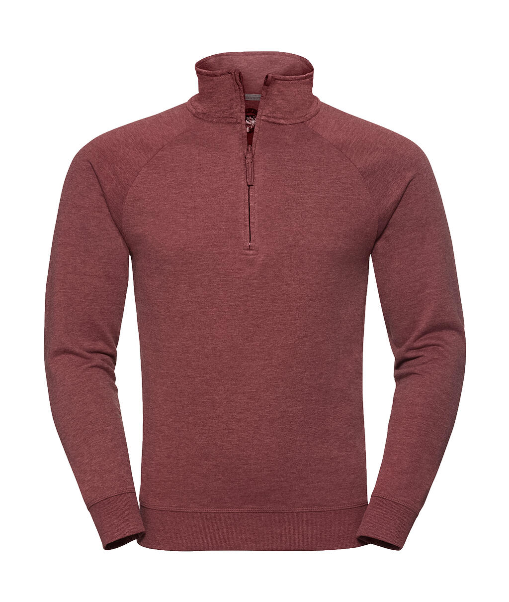 Felpa Uomo con zip 1/4 HD Fench Terry - Maroon Marl