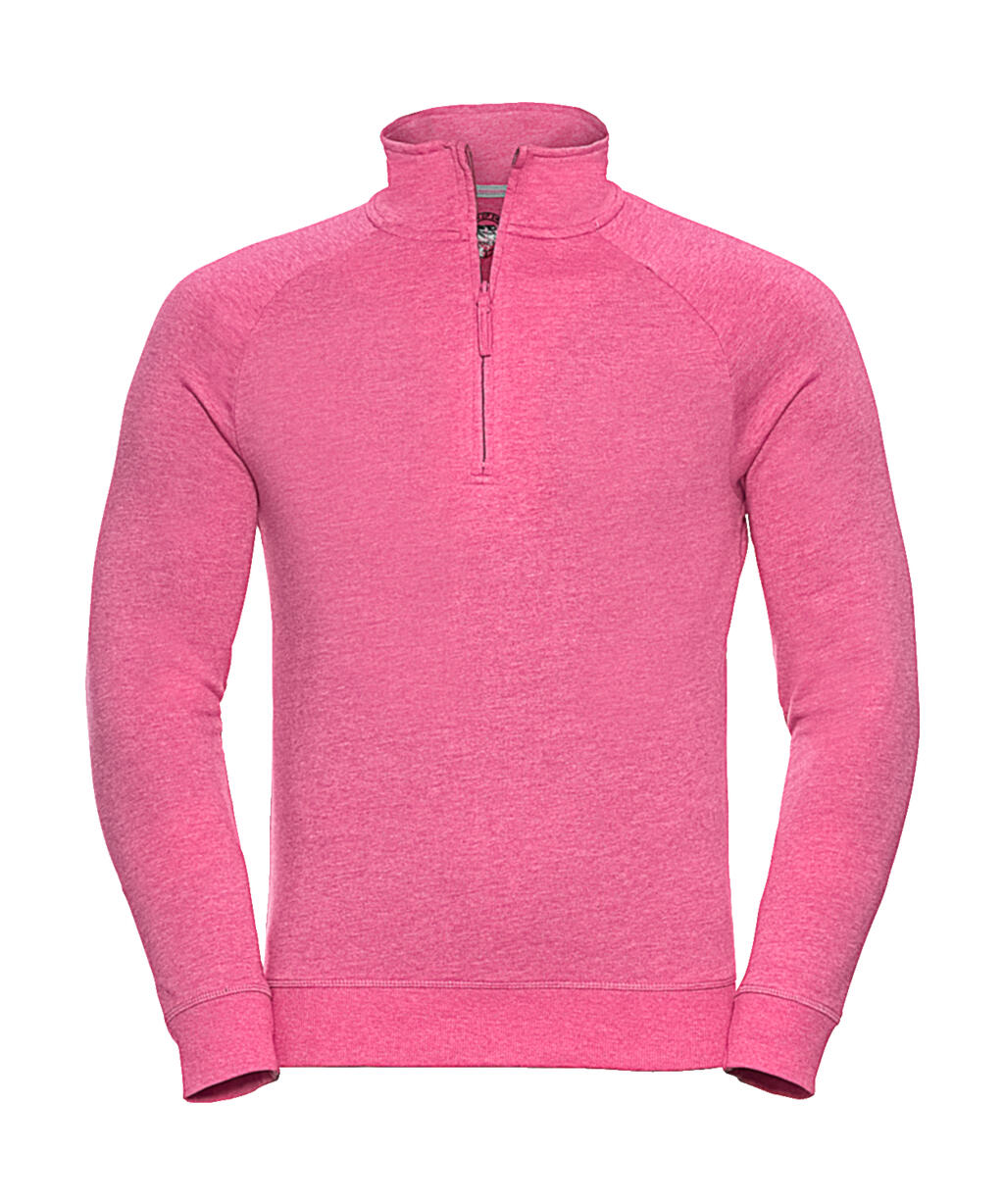 Felpa Uomo con zip 1/4 HD Fench Terry - 2P - Pink Marl
