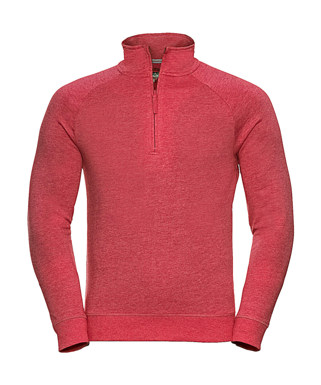 Felpa Uomo con zip 1/4 HD Fench Terry - RM - Red Marl