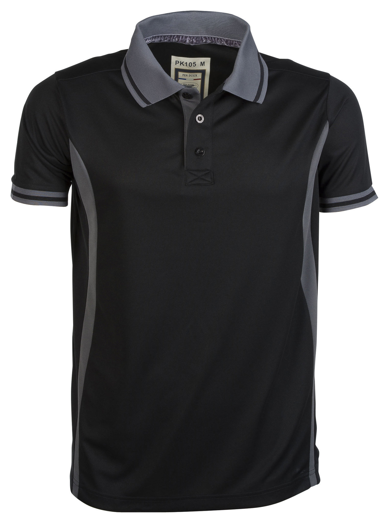 Sport Polo Contrast M/C 100% Poly 140 gr/m2 Black/Titanium S - BK - Black