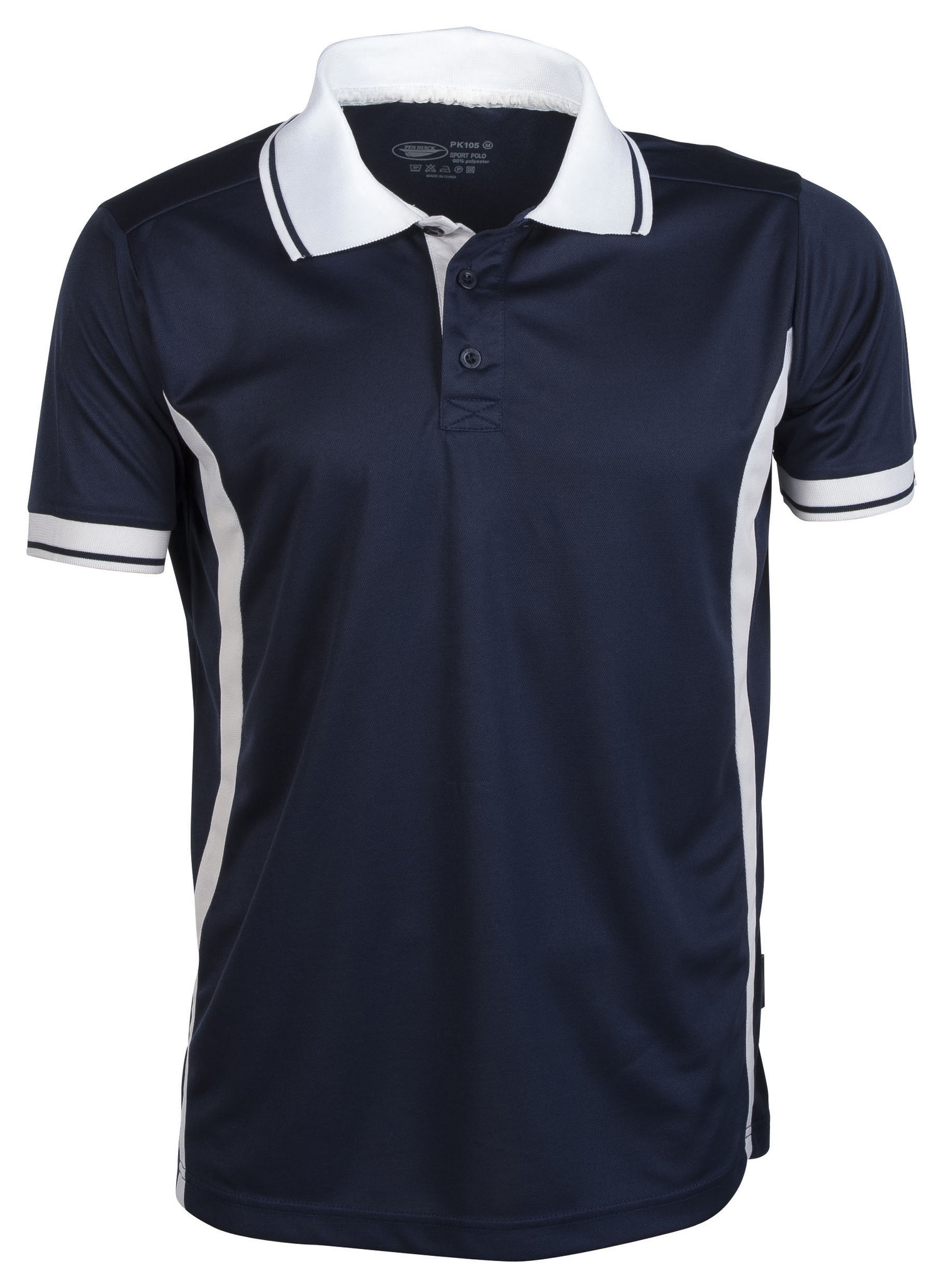 Sport Polo Contrast M/C 100% Poly 140 gr/m2 Black/Titanium S - NY - Navy