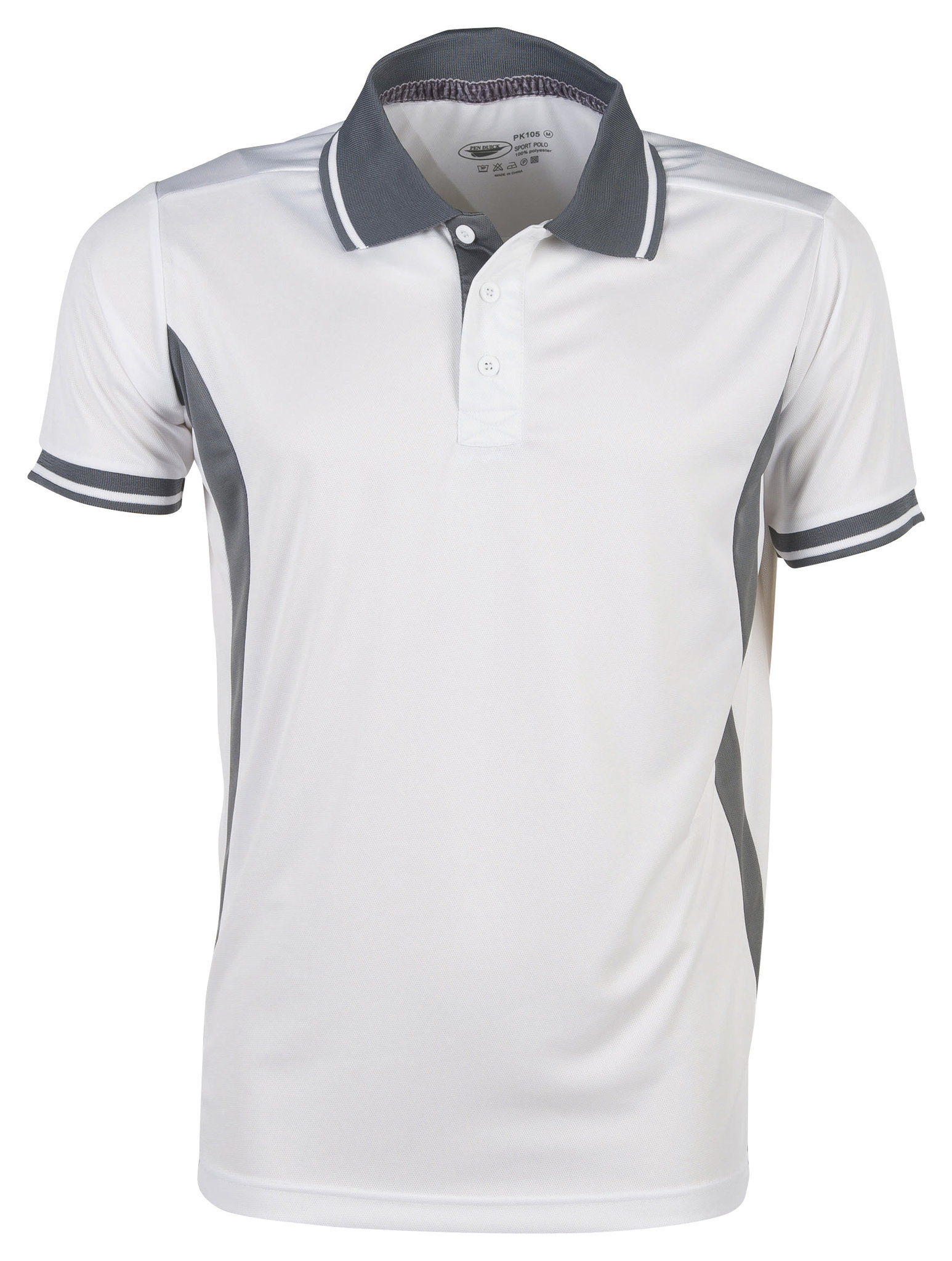 Sport Polo Contrast M/C 100% Poly 140 gr/m2 Black/Titanium S - WH - White