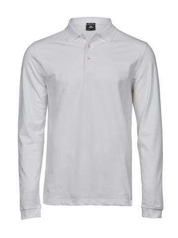 Luxury Stretch Long Sleeve Polo - 001 - white