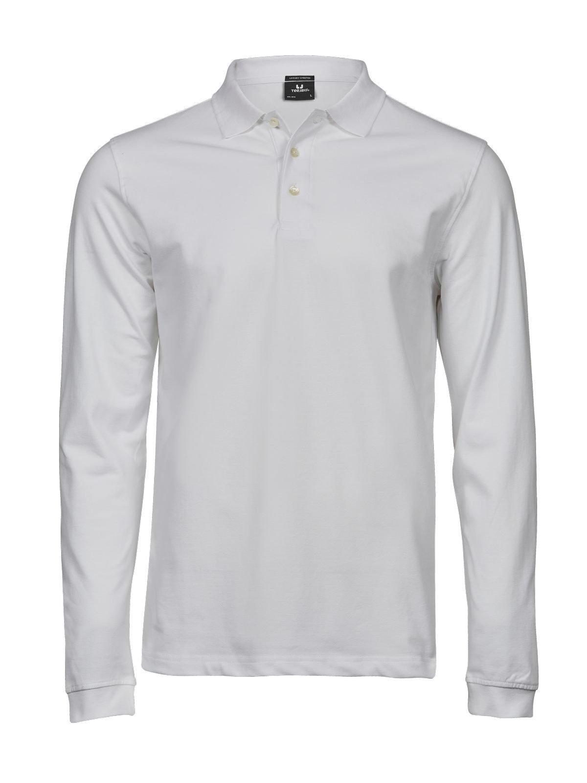 Men´s Luxury Stretch Long Sleeve Polo - 001 - White