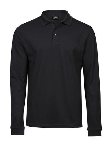 Luxury Stretch Long Sleeve Polo - 002 - Black