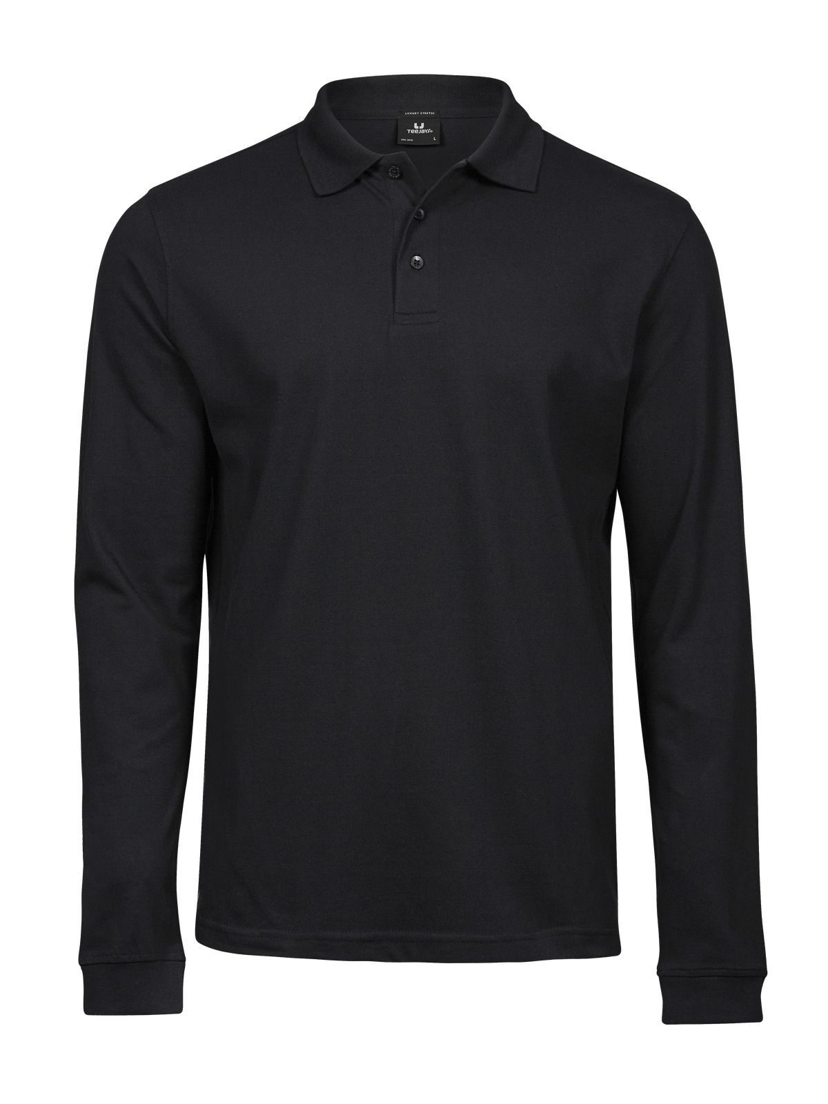 Men´s Luxury Stretch Long Sleeve Polo - 002 - Black