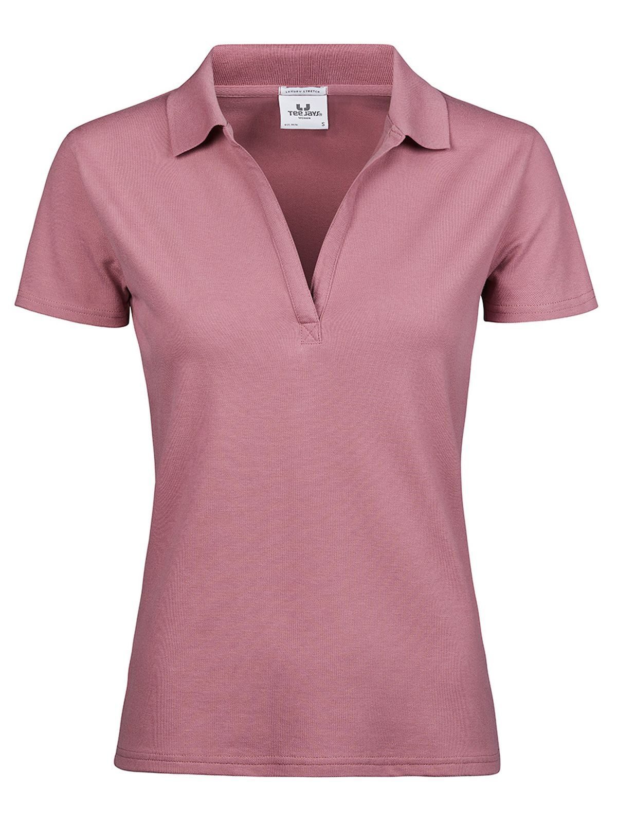 Women´s Luxury Stretch V-Neck Polo - Rose