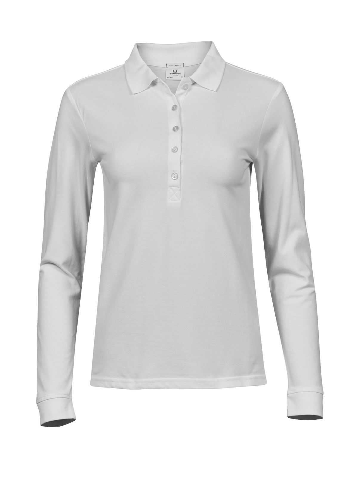 Women´s Luxury Stretch Long Sleeve Polo - 001 - white