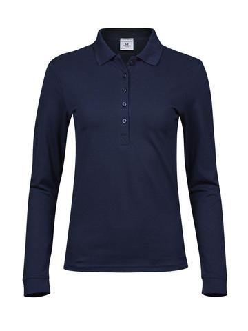 Ladies Luxury Stretch Long Sleeve Polo - 003 - NAVY