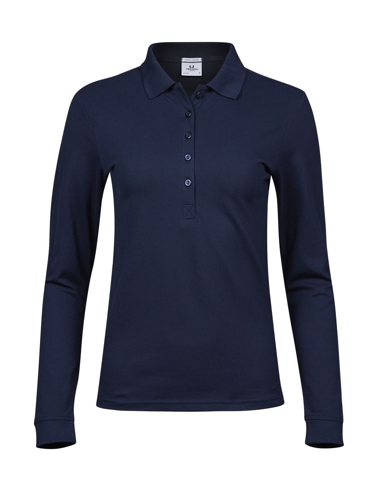 Women´s Luxury Stretch Long Sleeve Polo - 003 - NAVY