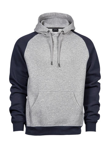 Two-Tone Hooded Sweatshirt - 152 - HEATHER-NAVY