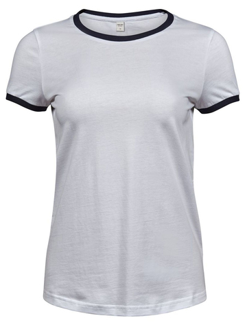 Ladies Ringer Tee - 321 - WHITE-NAVY