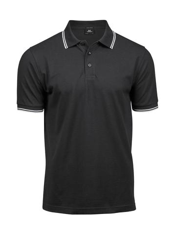 Luxury Stripe Stretch Polo - 322 - Black - white