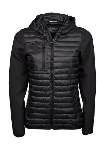 Ladies Hooded Crossover Jacket - 002 - Black