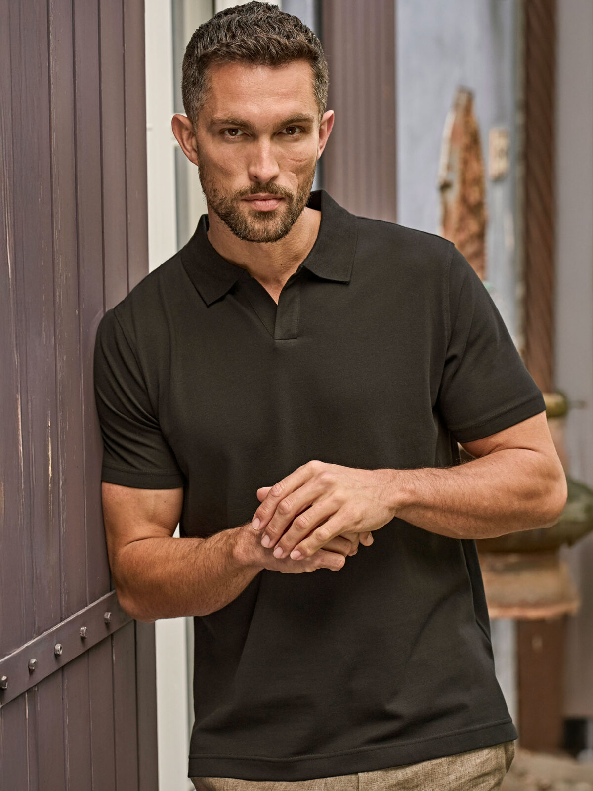 Luxury Stretch V-Neck Polo