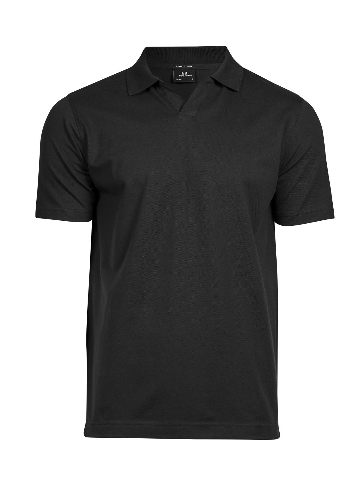 Luxury Stretch V-Neck Polo - 002 - Black