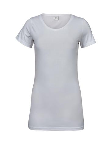 Ladies Fashion Stretch Tee Extra Length - 001 - white
