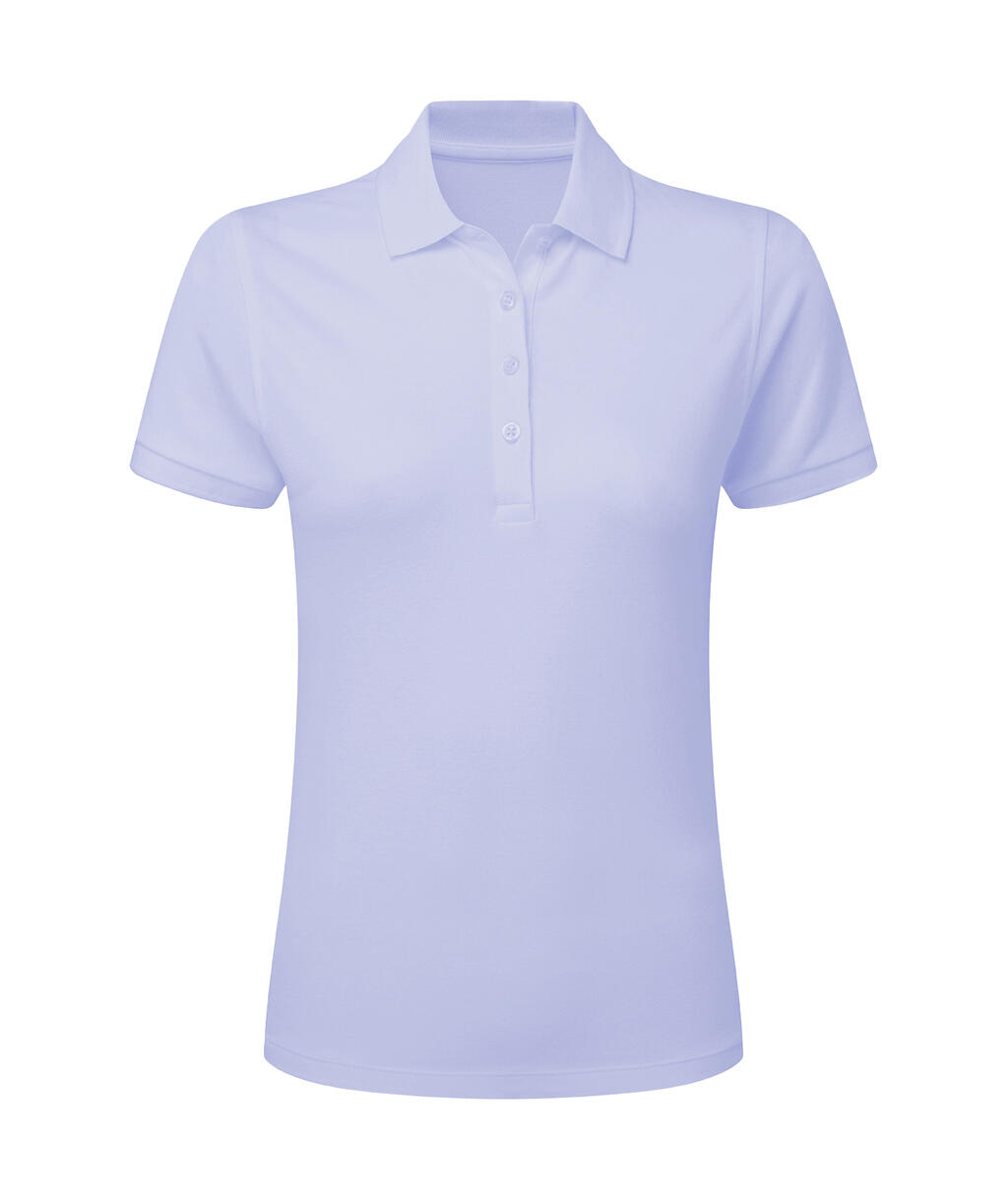 Polo donna Stretch senza etichetta Signature - BLUE_WATER