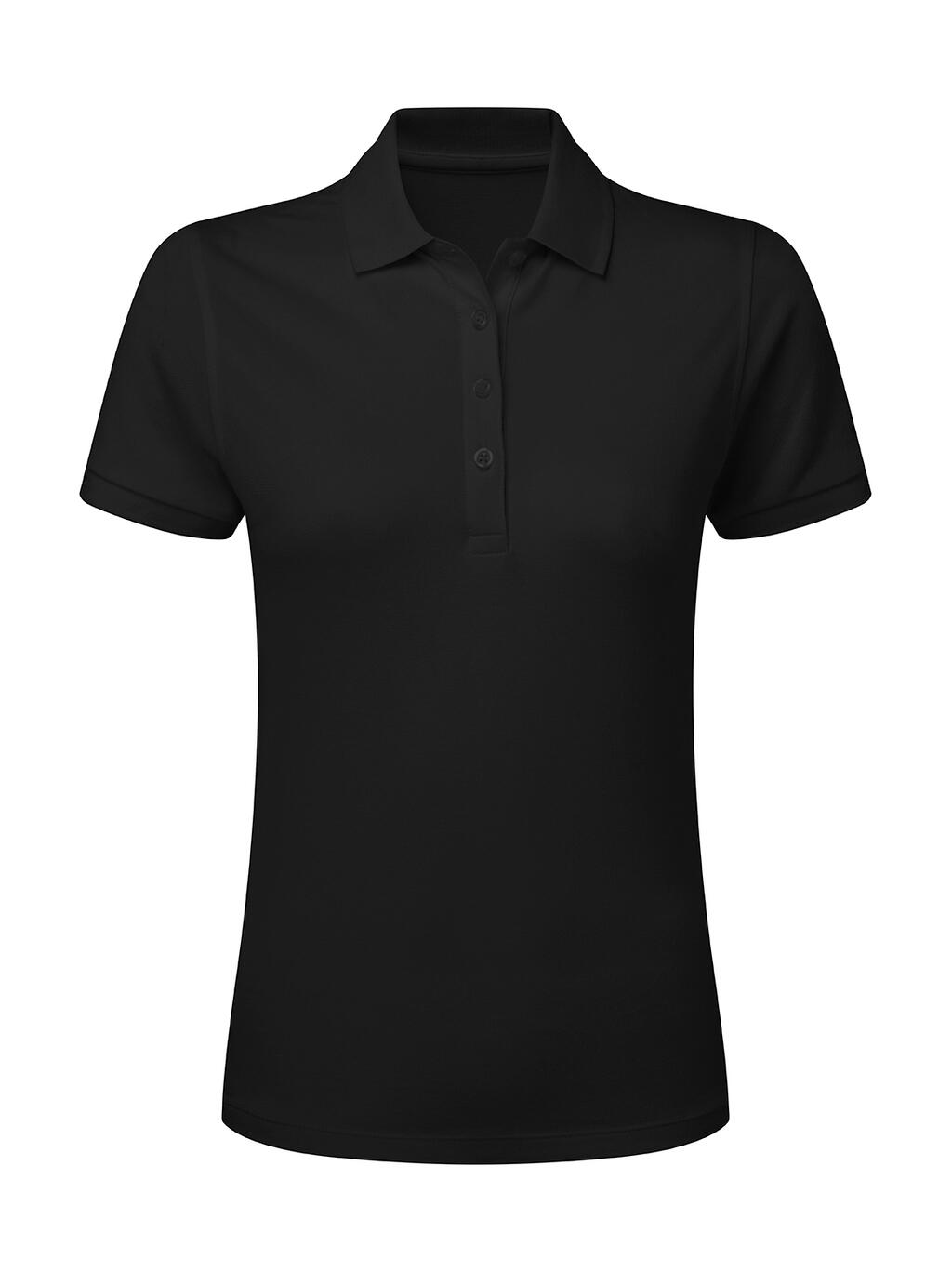 Polo donna Stretch senza etichetta Signature - 104 - DARK BLACK