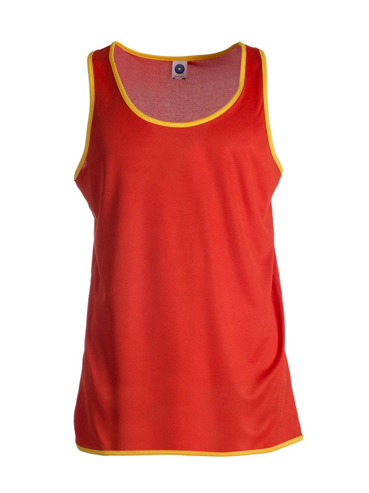 Men´s Contrast Sports Vest - 85-86 FIESTA RED-GOLD
