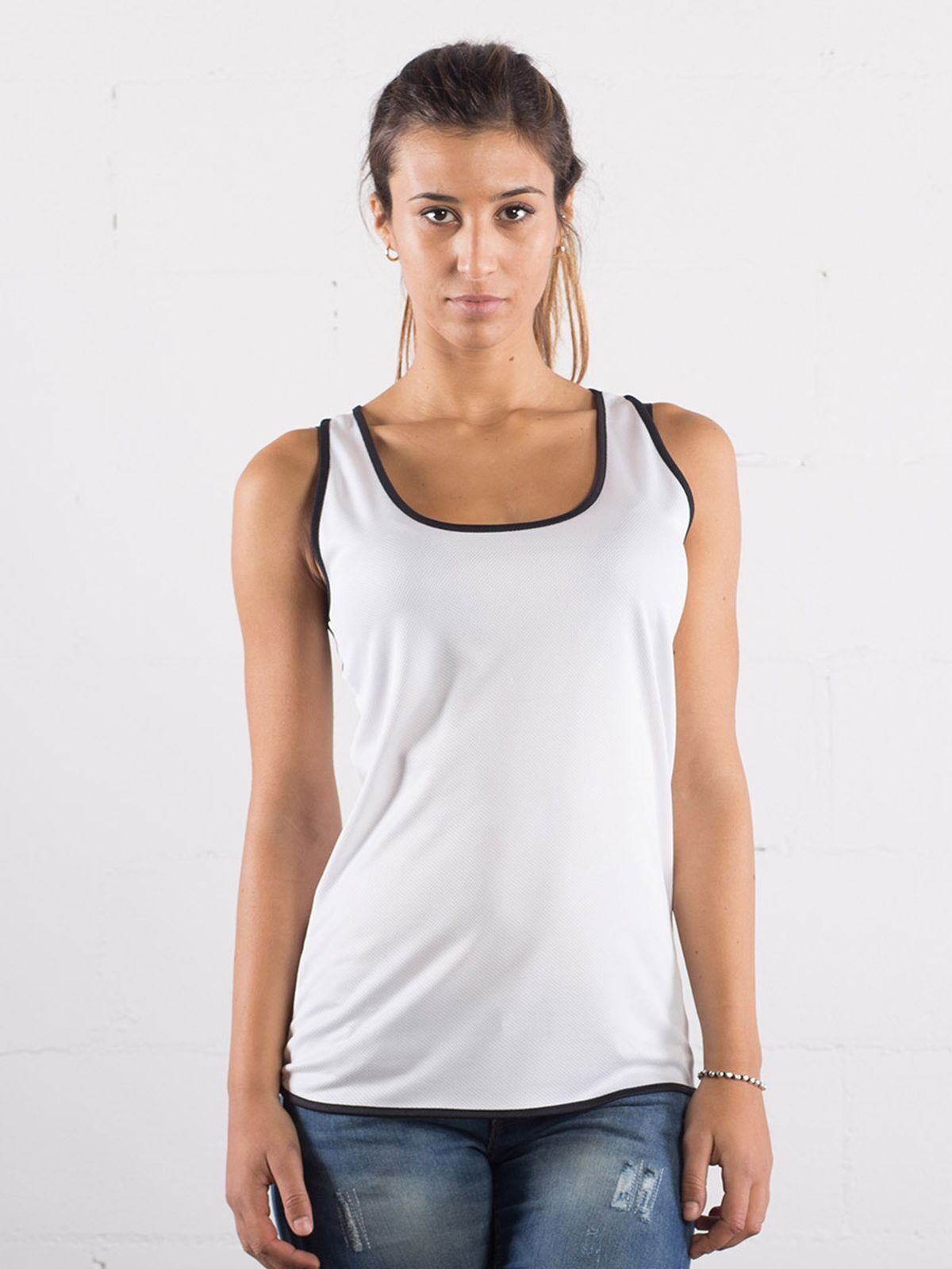 Ladies´ Contrast Sports Vest - DEEP_BLACK