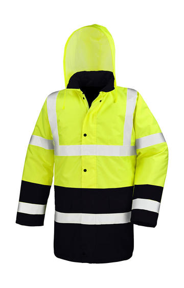 Motorway 2-Tone Safety Coat - 394 - Fluorescent Yellow