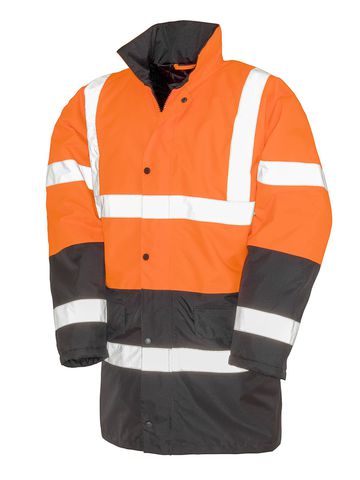 Motorway 2-Tone Safety Coat - ORBK - ORANGE-BLACK